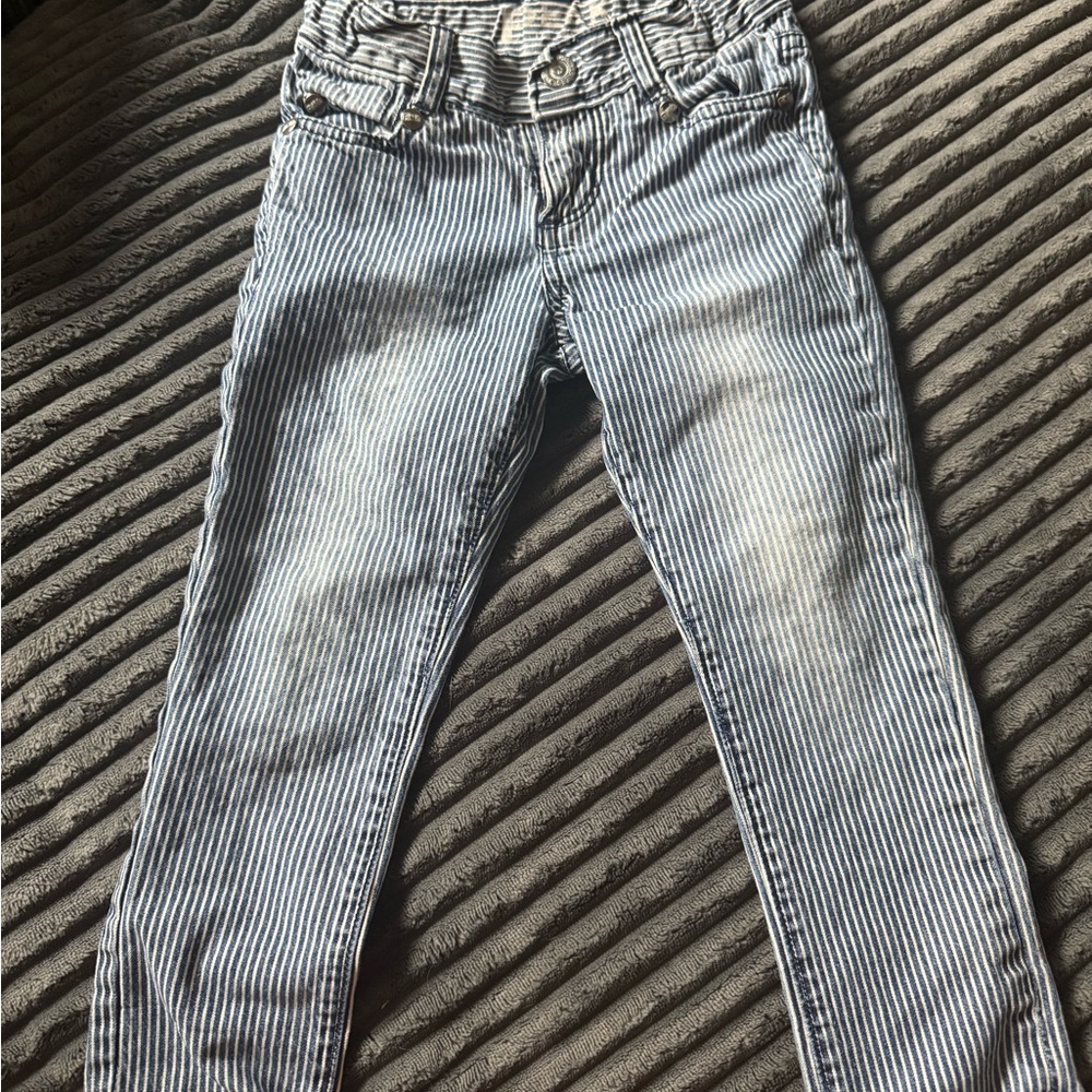 Peek Black and White Striped Skinny Jeans